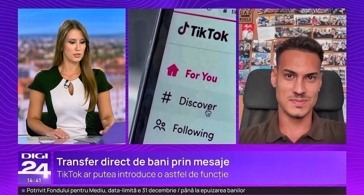 Robert-Nicolae Feraru invitat la Digi24: În direct, despre TikTok și transferurile de bani prin mesaje
